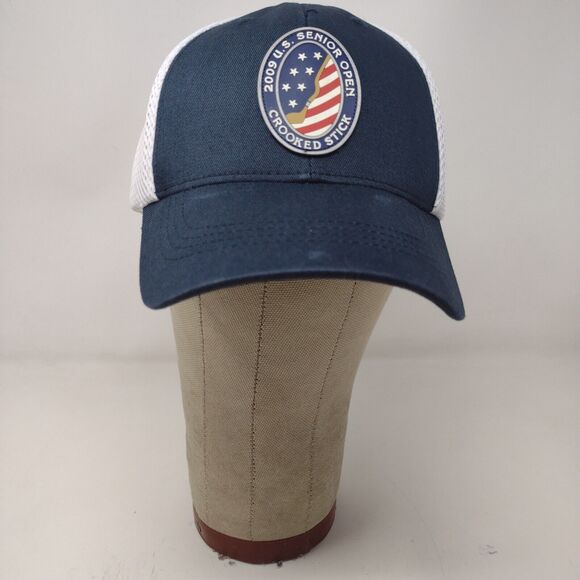 Crooked Stick Mens 2009 U.S. Senior Open Slideback Hat White Blue Adjustable - Picture 2 of 13